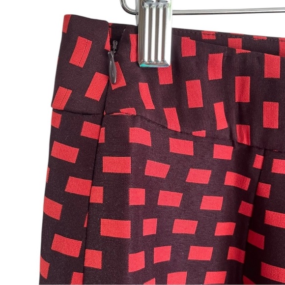 ANN TAYLOR LOFT Red Black Check Pencil Straight Skirt Size 6 - Picture 5 of 9